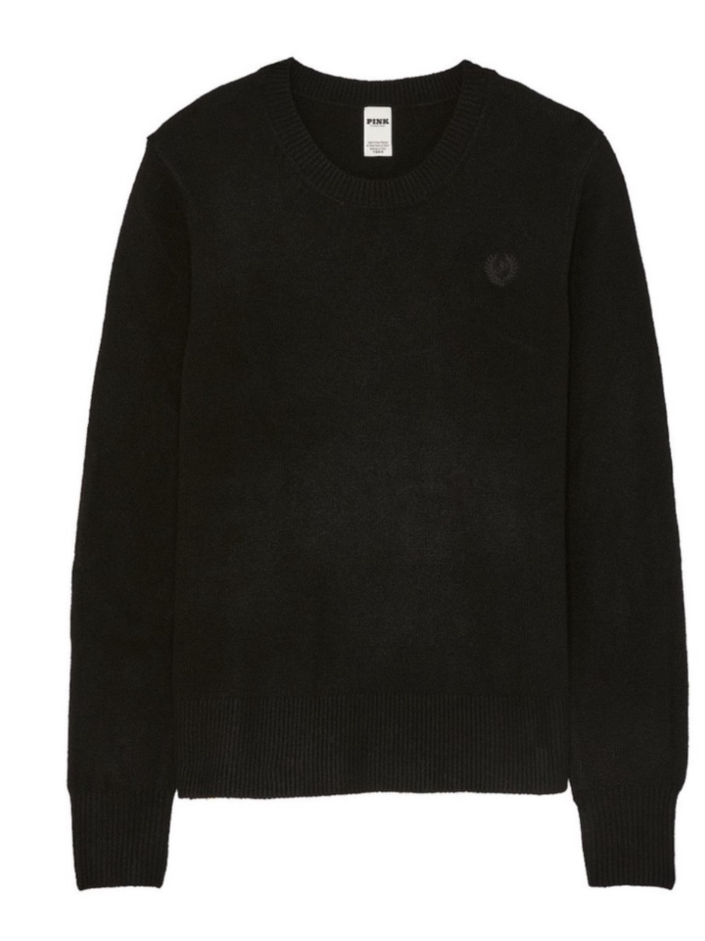 NWT Victoria’s Secret Pink Black Collegiate Crewneck Sweater Sizes XS, S & M